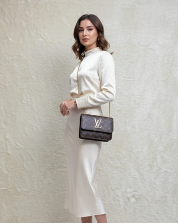 Monogram Crossbody Bag with Chain